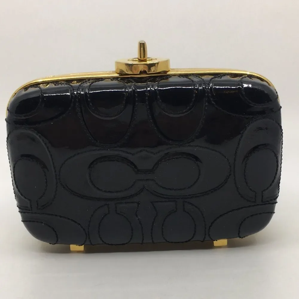 Coach Black Patent Leather Raised 